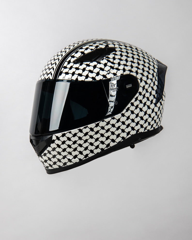 checkered motorcycle helmet Classic Cruiser Open Face Gear Rider profile fiberglass composite shell 5 shell and EPS liner sizes ensure a low Black & White Checkered Flames