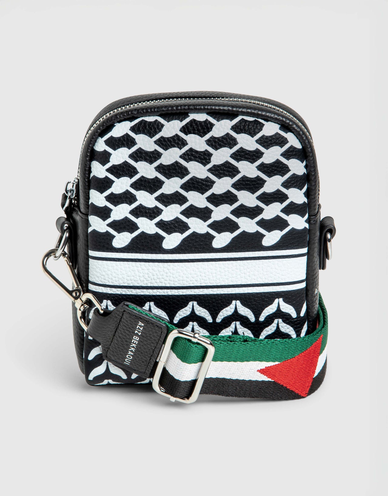 Keffiyeh Leather Crossbody Bag Men
