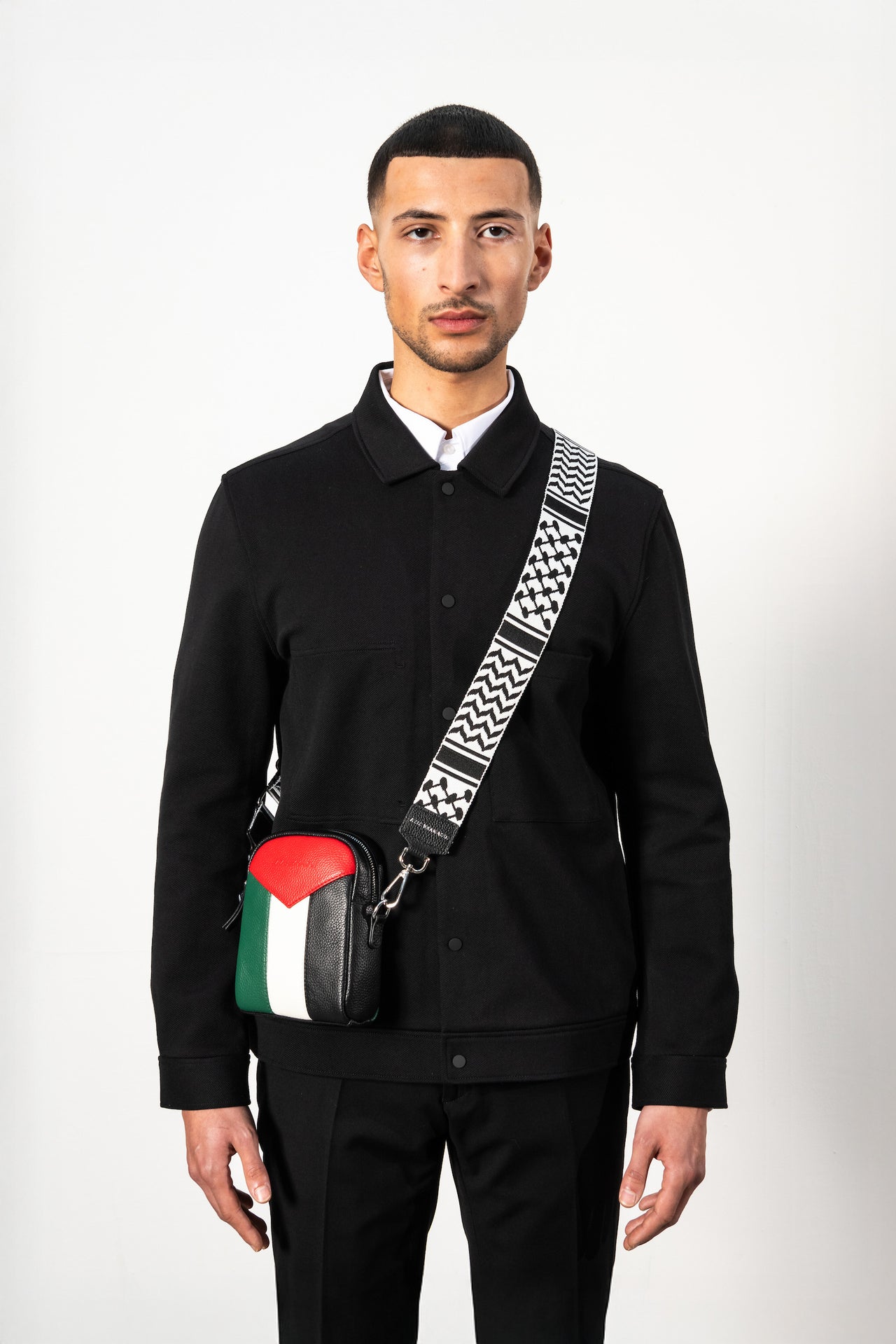Palestine Leather Crossbody Bag Men