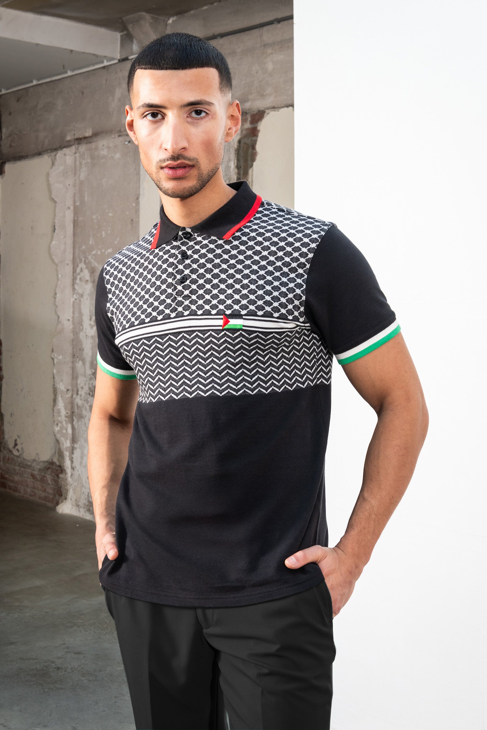Pique Jacquard Polo Men - AZIZ BEKKAOUI